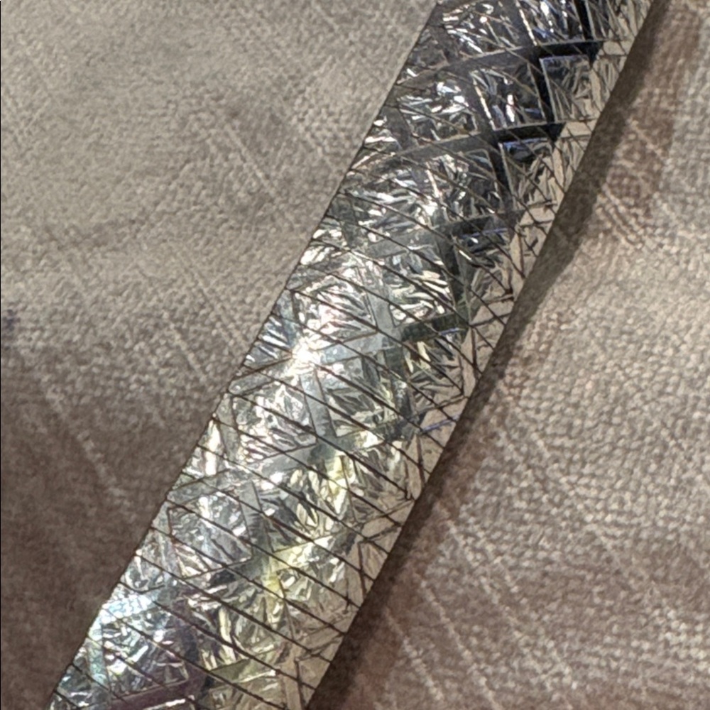 Dyadema Omega Silver Bracelet Italian Plated Bronze 7.5” long Diamond Cut